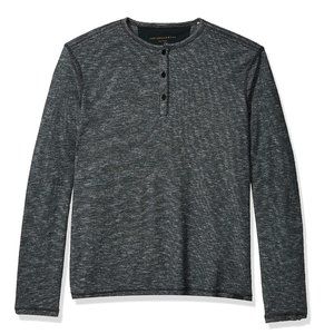John Varvatos Henley Feeder Slub Tee Shirt Algae